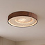 3-step dimmable Cercul ceiling light with integrated LED and beige stone effect - walnut effect