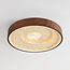 3-step dimmable Cercul ceiling light with integrated LED and beige stone effect - walnut effect
