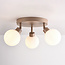 Ceiling light Zano with 3 adjustable lights - sand beige with opal white glass IP44