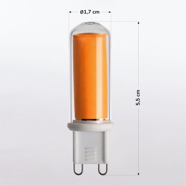 Dimmable G9 LED spotlight, 2.2W, clear glass, 2000K