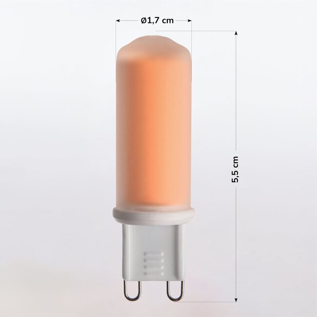 Dimmable G9 LED spotlight, 4.2W, frosted glass, 2000K