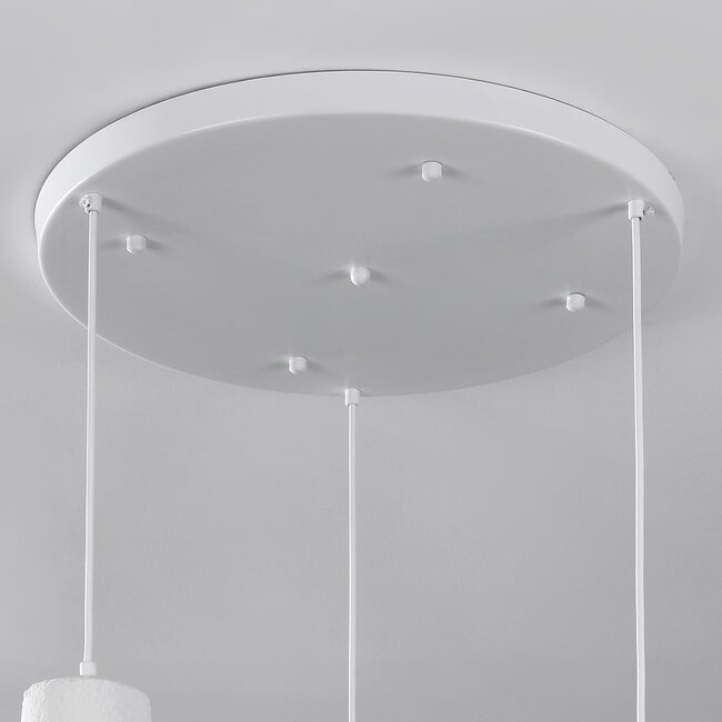 3-light modern Wabi-Sabi pendant lamp with stone effect White - Kage