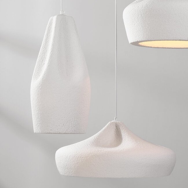 3-light pendant lamp in White, Wabi-Sabi style - Mizu