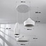3-light pendant lamp in White, Wabi-Sabi style - Mizu
