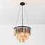 3-light pendant light with amber glass crystals - Kristal