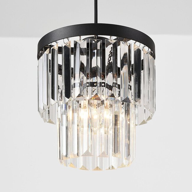 3-light pendant light with glass crystals - Kristi