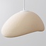 3-light Wabi-Sabi pendant lamp Ishi with sand beige stone effect - 3 x 30 cm