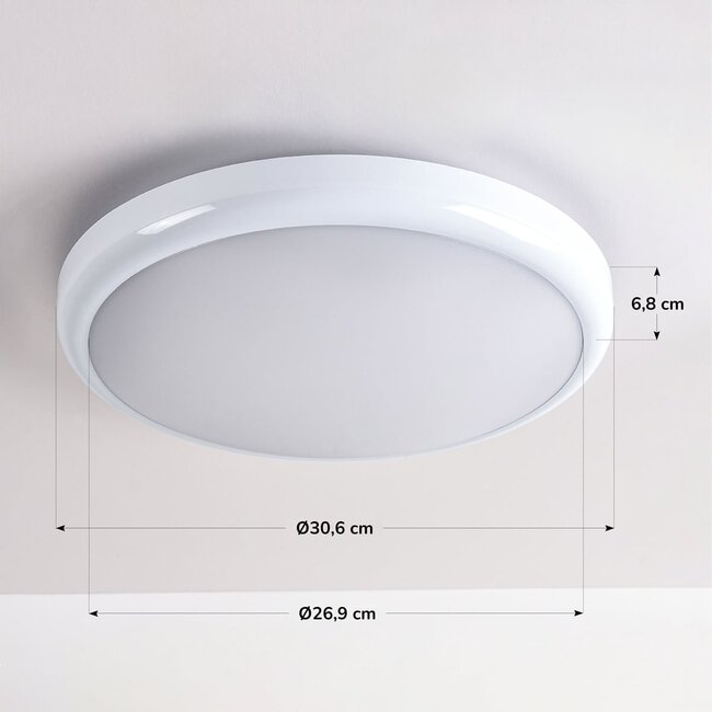 Ceiling light incl. emergency unit with CCT switch 3000K/4000K/6500K