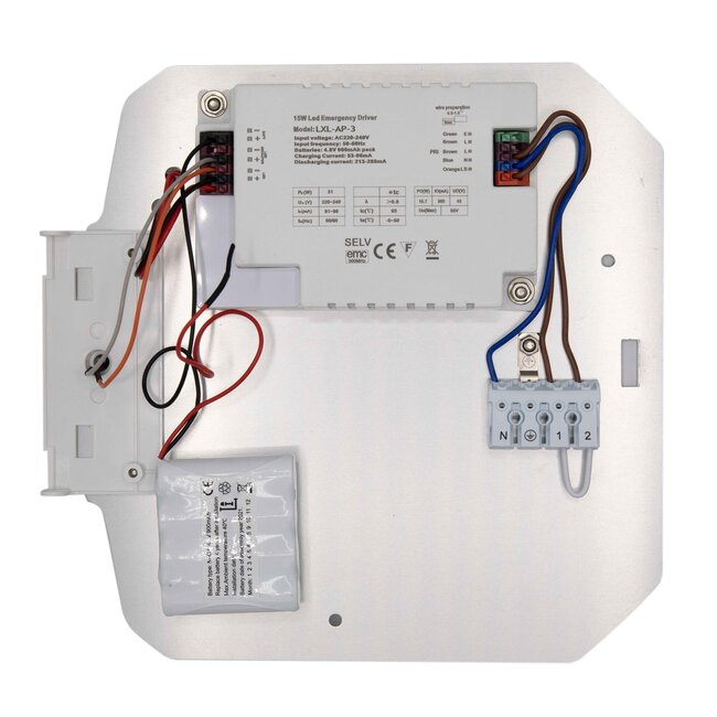 Ceiling light incl. emergency unit with CCT switch 3000K/4000K/6500K