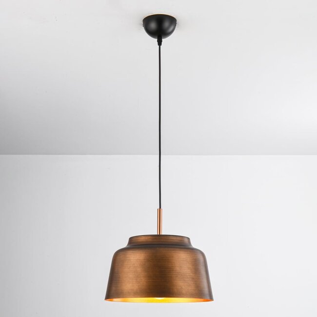 Modern hanging lamp in black with gold tone - New York