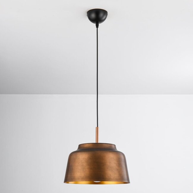 Modern hanging lamp in black with gold tone - New York