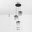 3-light pendant light Kristos with glass crystals