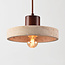 Japandi pendant light Flory with travertine (natural stone) and wood