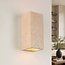 Wall light Brody with travertine look - up & down