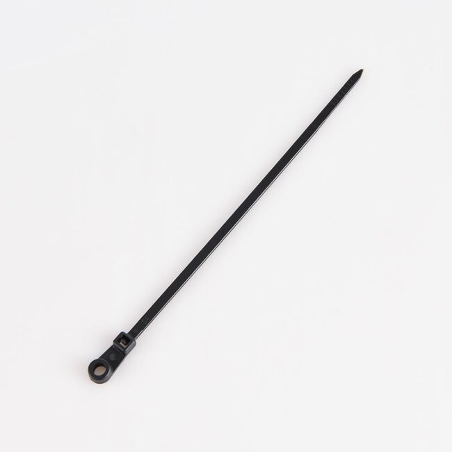 Black cable tie set with mounting hole for festoon lighting cables and string lights 100 x 15 cm