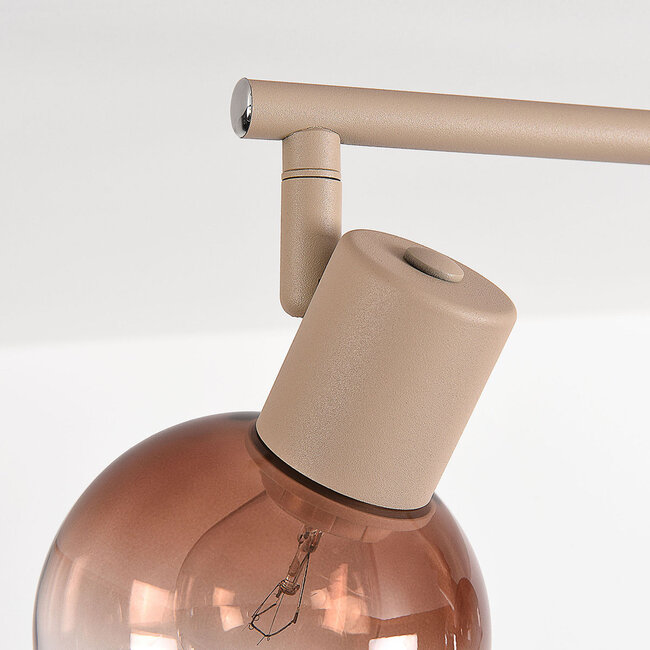 4-light adjustable ceiling light Dari with ombre glass - beige
