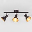 3-light designer ceiling spotlight Alexis in black and gold