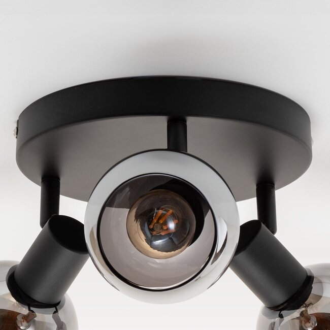 Ceiling light with smoked glass, 3-lights - Orlando