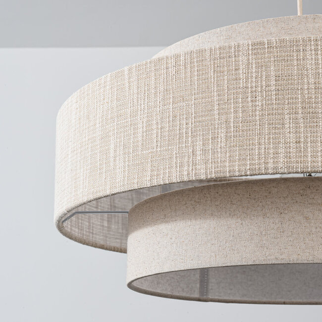 Pendant light Tina with layered fabric shade