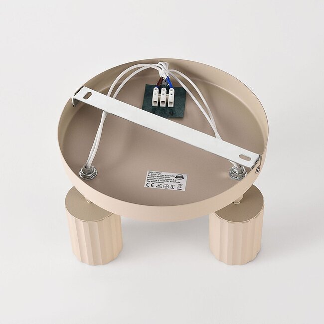 3-light rotatable ceiling light Bruna with ribbed spotlights - Beige
