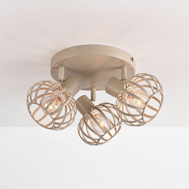 Ceiling light Kelly with 3 rotatable metal shades - sand beige