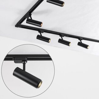 Modern 3-metre single-phase track lighting system with Jazz spotlights - ceiling lights