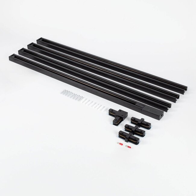 Modern 3-metre single-phase track lighting system with Jolie spotlights - ceiling lights