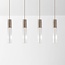 Pendant light Frida beige with ribbed glass, 4-light
