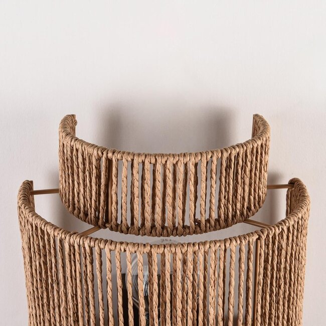Navira wall light made of hand-woven paper rope - natural
