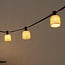Festoon set including shades in sand beige rattan look with 1W LED bulbs