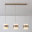 Pendant light Klari beige with opal white glass, 3-light