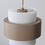Pendant light Klari beige with opal white glass, 3-light