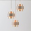 Pendant light Kodi beige with amber glass, 3-light