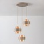 Pendant light Kodi beige with amber glass, 3-light
