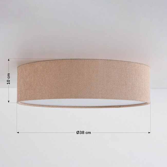 Paulina ceiling light with ribbed velvet shade – taupe