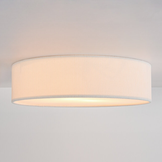 Paulina Ceiling Light with Ribbed Velvet Shade - Beige
