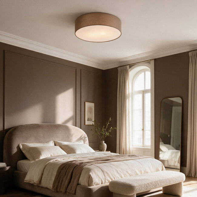 Ceiling light Jantine with fabric shade - taupe
