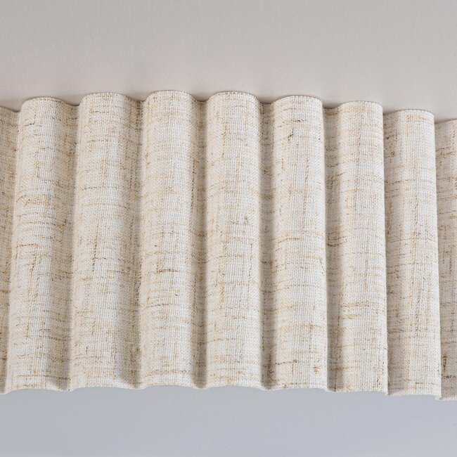 Ceiling light Annalies with ribbed linen shade - off-white