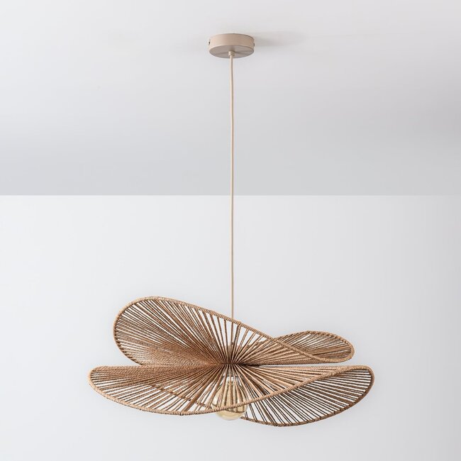 Janah Pendant Light with Hand-Woven Paper Shades - Beige