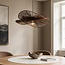 Janah pendant light with hand-woven paper shades – brown