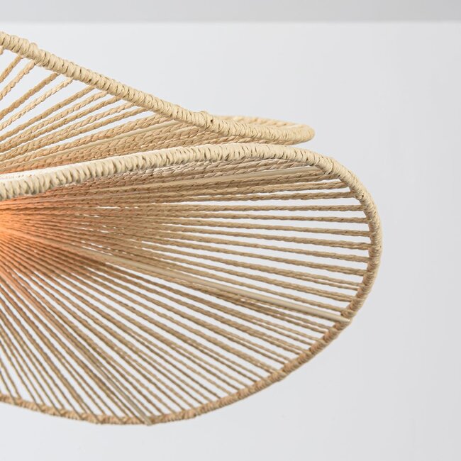 Pendant light Janah with hand-woven paper shades - beige