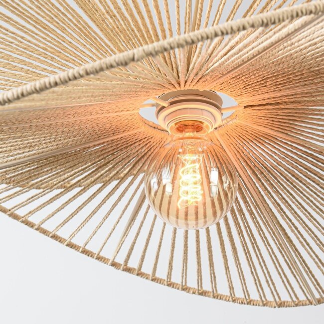 Pendant light Janah with hand-woven paper shades - beige