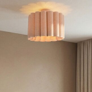 ceiling light Celie - pleated linen shade in beige