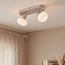 ceiling light Odelle - beige with 2 adjustable shades, ribbed glass