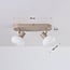 ceiling light Odelle - beige with 2 adjustable shades, ribbed glass