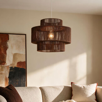 pendant light Sumi in paper - dark brown