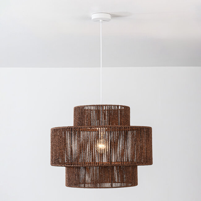 pendant light Sumi in paper - dark brown