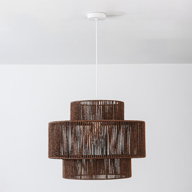 pendant light Sumi in paper - dark brown
