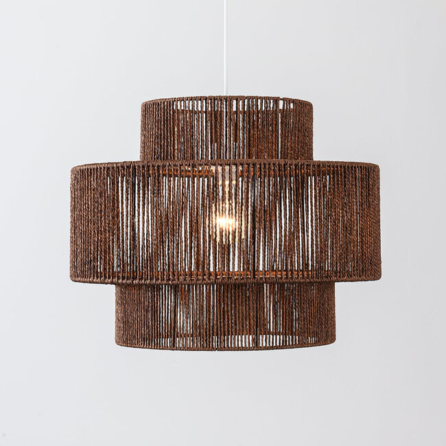 pendant light Sumi in paper - dark brown