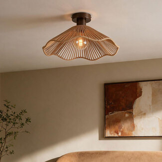 Ceiling light Carta made of hand-braided rope - natural